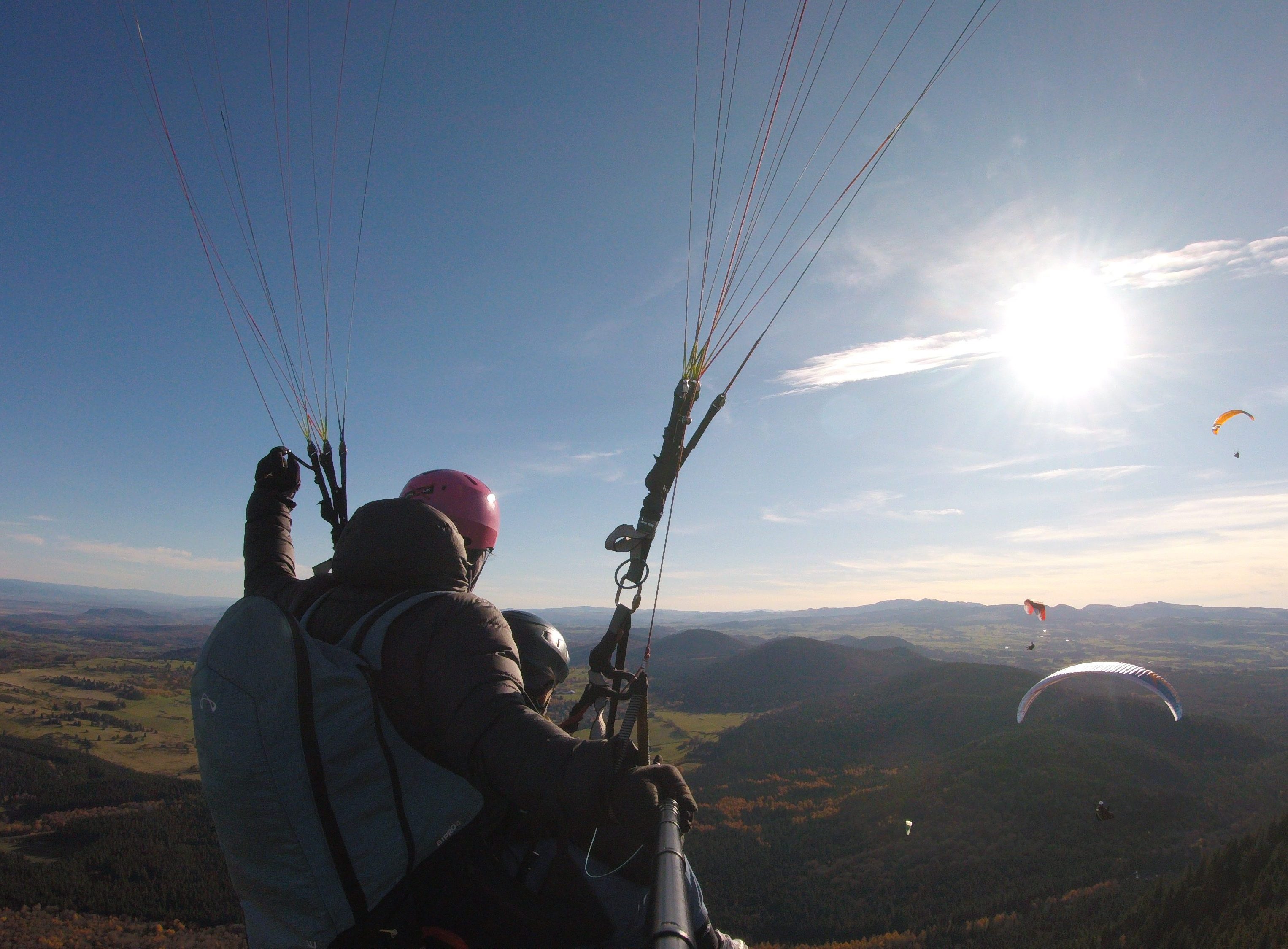 paragliding, paraglider landing, tandem paragliding, landing, hobbies, sport